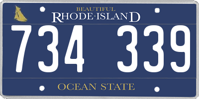 RI license plate 734339