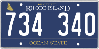 RI license plate 734340