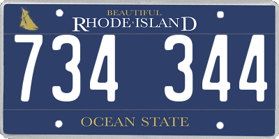 RI license plate 734344