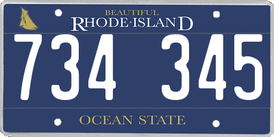 RI license plate 734345