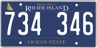 RI license plate 734346