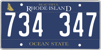 RI license plate 734347