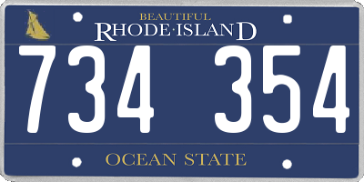 RI license plate 734354