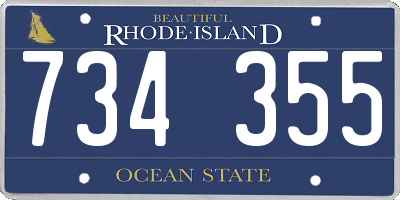 RI license plate 734355