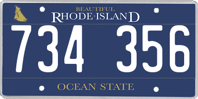 RI license plate 734356
