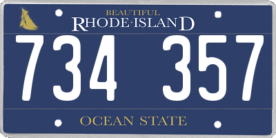 RI license plate 734357