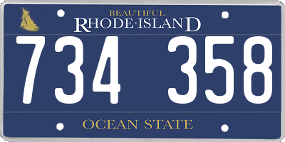 RI license plate 734358