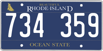RI license plate 734359