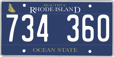 RI license plate 734360