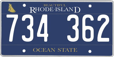 RI license plate 734362
