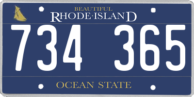 RI license plate 734365