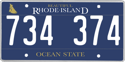 RI license plate 734374