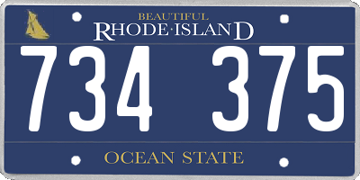 RI license plate 734375