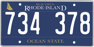RI license plate 734378