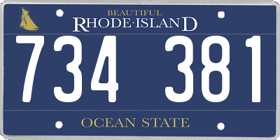 RI license plate 734381