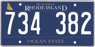 RI license plate 734382
