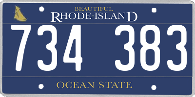 RI license plate 734383