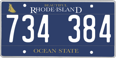 RI license plate 734384