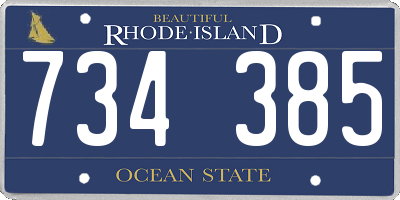 RI license plate 734385