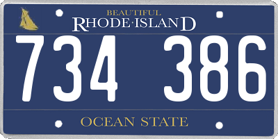 RI license plate 734386
