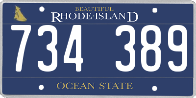 RI license plate 734389