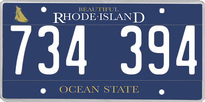 RI license plate 734394