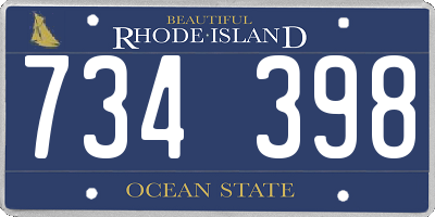 RI license plate 734398
