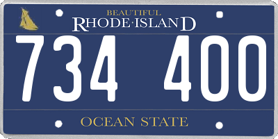 RI license plate 734400