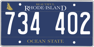 RI license plate 734402