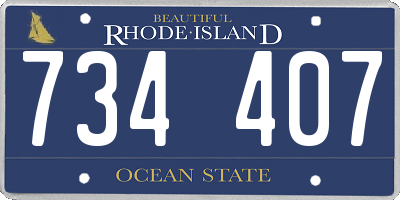 RI license plate 734407