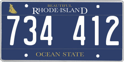 RI license plate 734412