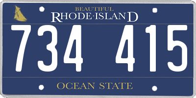 RI license plate 734415