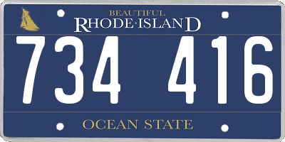 RI license plate 734416