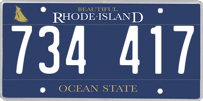 RI license plate 734417