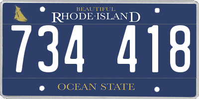 RI license plate 734418