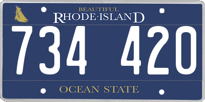 RI license plate 734420