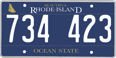 RI license plate 734423