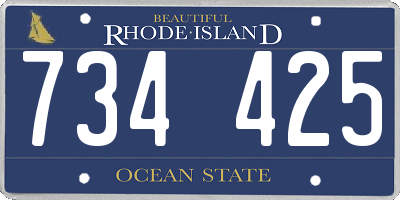 RI license plate 734425
