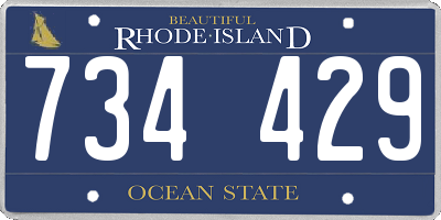 RI license plate 734429