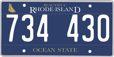 RI license plate 734430