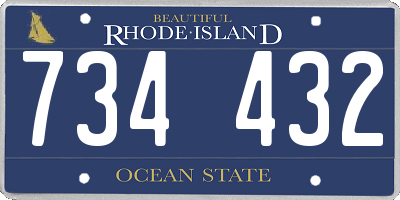 RI license plate 734432