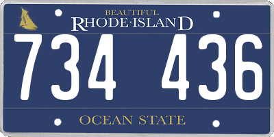 RI license plate 734436