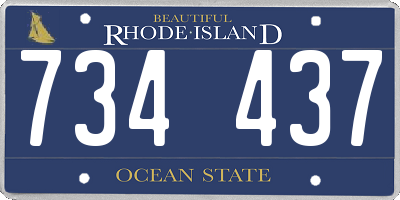 RI license plate 734437