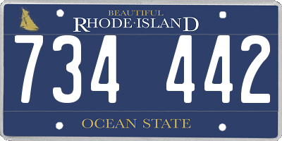 RI license plate 734442