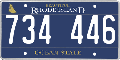 RI license plate 734446