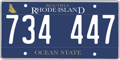 RI license plate 734447
