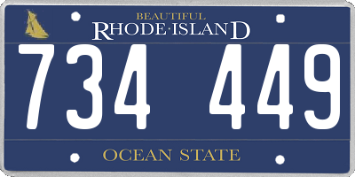 RI license plate 734449