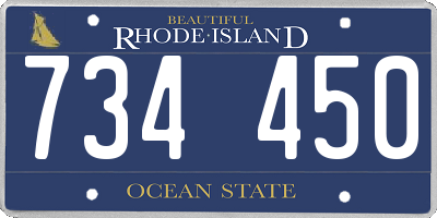 RI license plate 734450