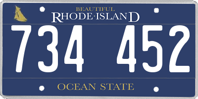 RI license plate 734452