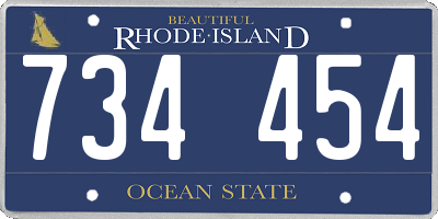 RI license plate 734454